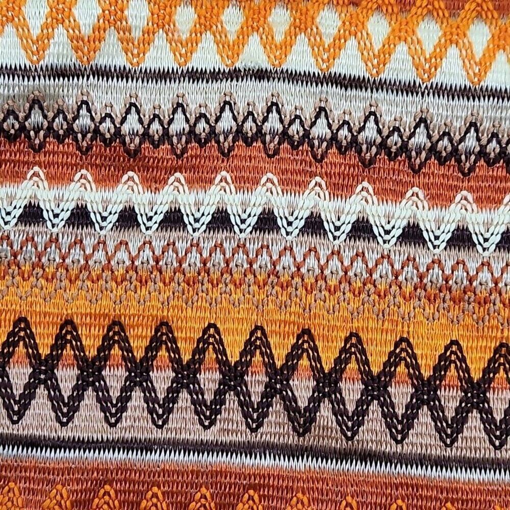 Resortwear Crochet Midi Dress 4XL Bodycon Zig-Zag Boho Chic Modern Halter Orange - Picture 5 of 16